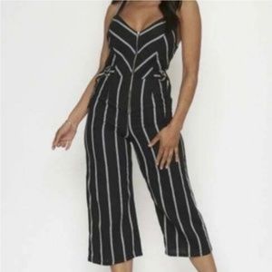 BUCKLE WOMEN'S STRIPED CROP JUMPSUIT/ S.